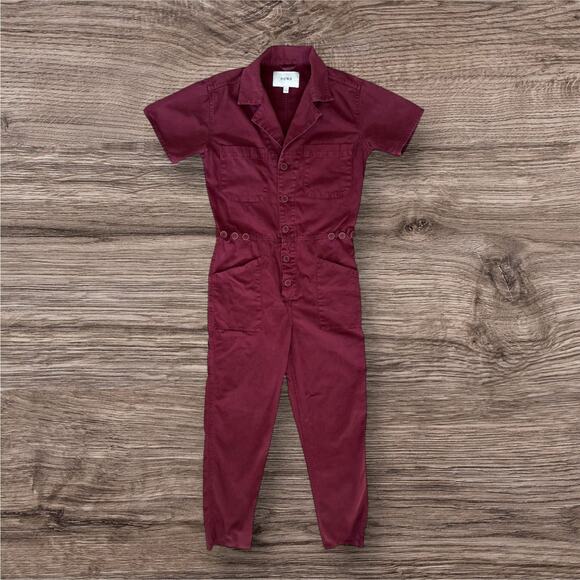 Pistola XS Grover Red Cotton Jumpsuit Merlot Relaxed Field Suit Coveralls - Picture 2 of 13
